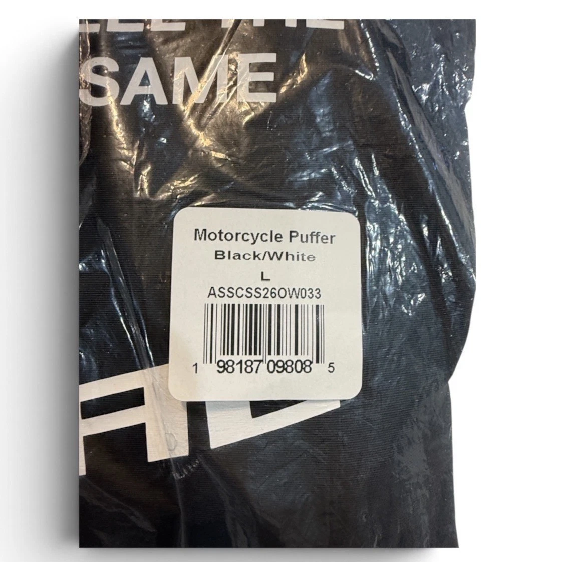Anti Social Social Club Motorcycle Puffer Mens L Black White New in bag image 5
