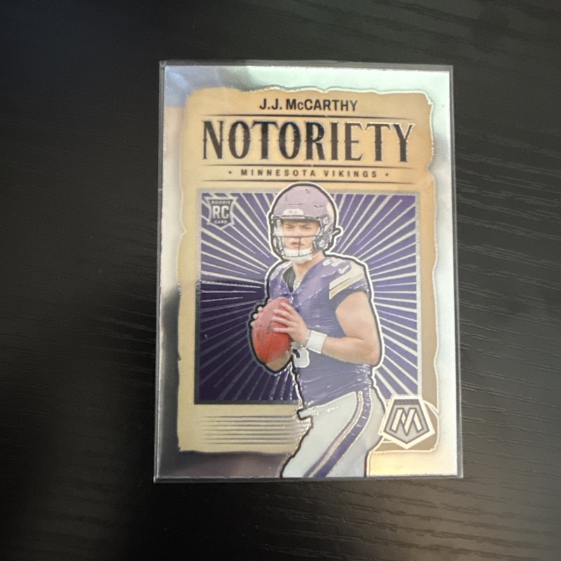 J.J. McCARTHY ROOKIE CARD Minnesota Vikings 2024 Mosaic JJ Football NOTORIETY RC