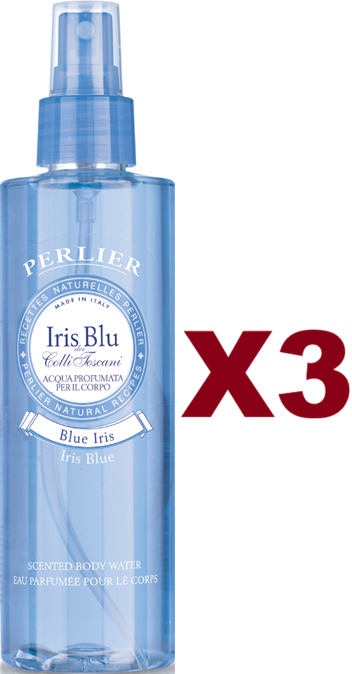 3 PZ PERLIER IRIS BLU ACQUA PROFUMATA PER IL CORPO DEI COLLI TOSCANI 200ML