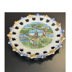 West Virginia The Mountain State Souvenir Decorative Plate with Landmarks