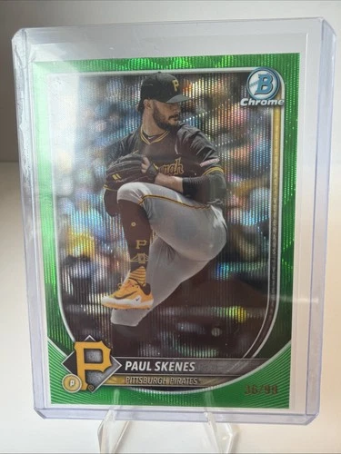 2025 Bowman Chrome Paul Skenes #30 Green Wave Refractor /99 Pirates 🔥