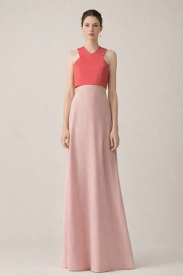 Jill Jill Stuart Two-Tone Popover Gown in blush pink and powder colors NWT 10
