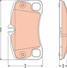 Image of Rear TRW-OE GDB1792 Brake Pad Set, disc brake for PORSCHE