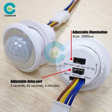 Adjustable Delay Embedded PIR Infrared Human Body Motion Sensor Light Switch