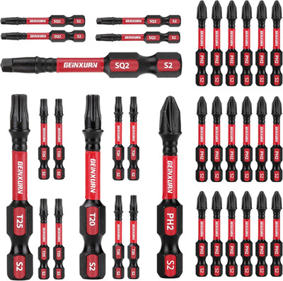 Impact Tough Phillips Square Torx 2 In. Insert Driver Bits, 35Pack Bulk T20/T25/