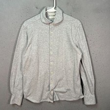 Suitsupply Mens 39/40 Extra Slim Fit Gray Pure Cotton Button-Up Shirt
