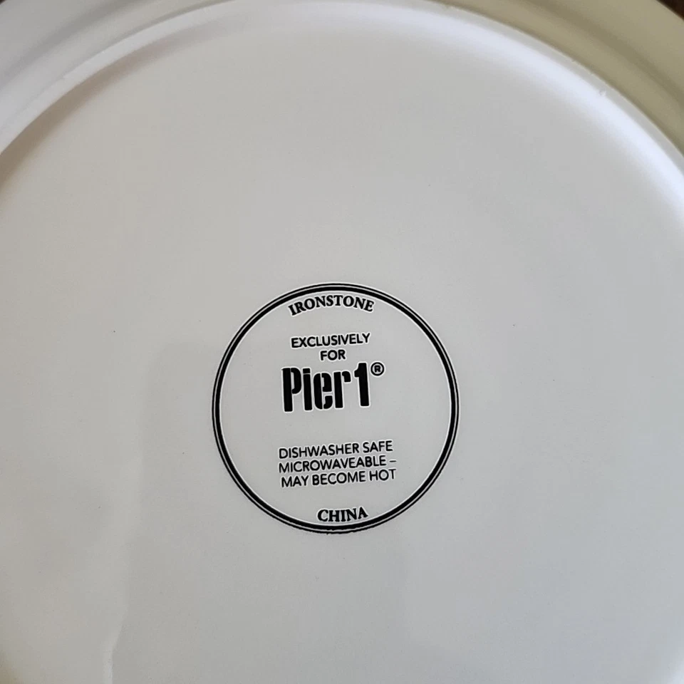 Pier 1 Imports Floral Tulip Ironstone 9" Salad Plate Set Of 6 Retired VGUC - Image 4 of 4