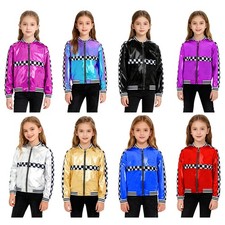 Girls Costume Theme Coat Long Sleeves Jacket Dance Halloween Zipper Dress Up