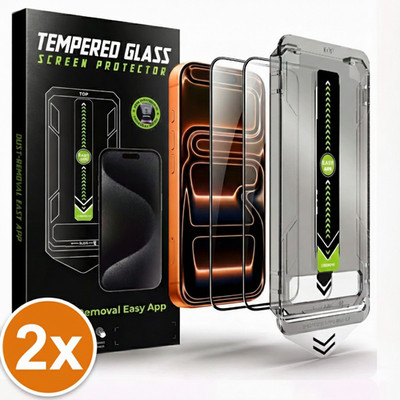 Panzerfolie Display Schutzglas iPhone 17 16 15 14 13 12 Pro Max mit Anbringhilfe