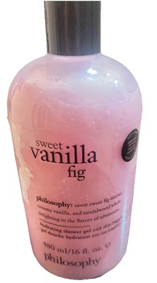 Philosophy Sweet Vanilla Fig Shampoo Shower Gel Bubble Bath 16 oz Sealed