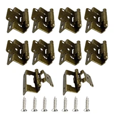 1/2" Overlay Bronze Cabinet Hinges 10 Pack Self-Closing for Kitchen Bathroom