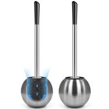 Toilet Brush and Holder 2 Pack, 304 Stainless Steel Toilet Brush with Extende...
