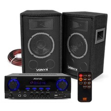 Vonyx SL6 HiFi Speaker Set with Bluetooth Amplifier for Home Audio Music