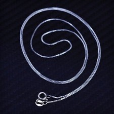24 1mm, vintage Italy sterling silver 925 box chain necklace