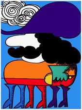 2035 Animated Musketeer with six legs Poster.Children Home interior design art