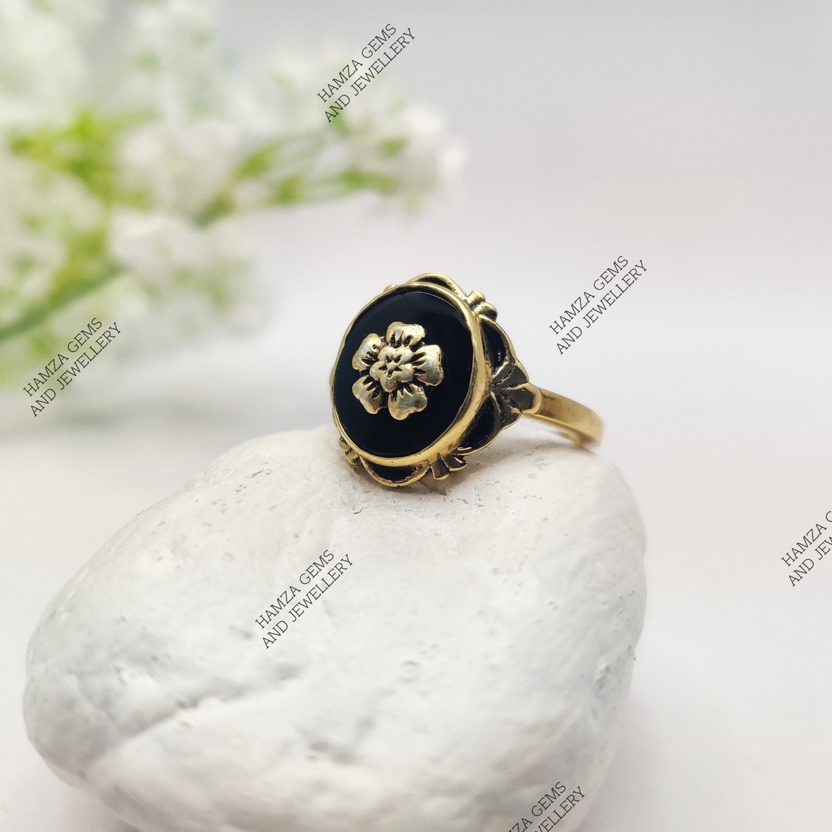 ●ONE BRILLIANT● XinaOB489Silver Black Xina-OB489-Silver Bl sterling silver rings 925 for women vintage black onyx