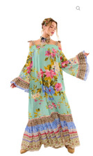 Aratta Floral Eva Dress Boho Maxi Small