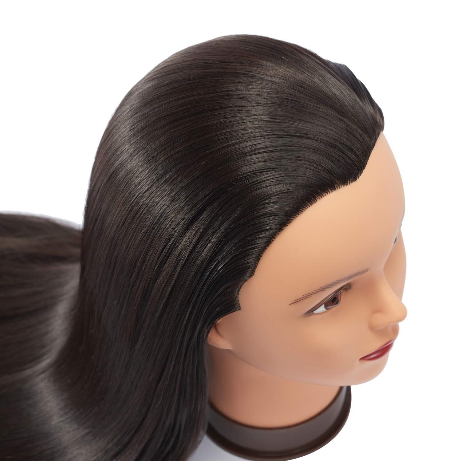 Long Hair Mannequin Head for Hairdressing Practice with Clamp Stand 26-28In