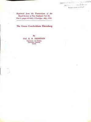 Thompson, Prof R H  THE GENUS CENCHRIDIUM EHRENBERG [REPRINTED FROM TRANSACTIONS