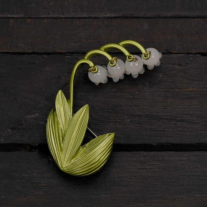 Enamel Green Dandelion Flower Brooch - Vintage Style Copper Lapel Pin For Women