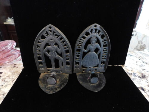 Vin. Cast Iron Flat Iron Trivet / candle wall hangers Slogan Speak English Yet - Picture 1 of 7