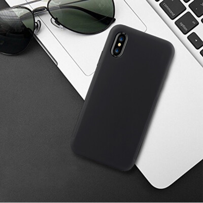Black Durable Non-slip Classic Style Case For iPhone, Supports Wireless Charging