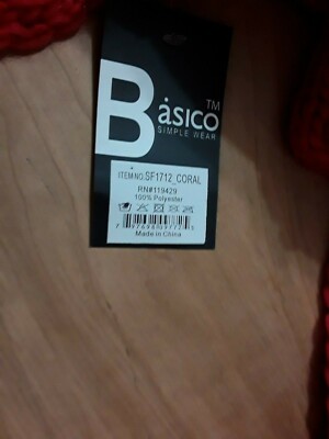 Women's Coral Infinity Woven Winter Scarf by Basico NEW With Tag
