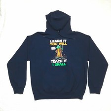 Boys Medium Hoodie. Navy blue With Yoda. Used.