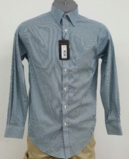 Roundtree Yorke Gold Label Blue Green Checked L/S Men's Shirt S NWT 69.50