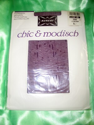 VINTAGE Kunert chic & modisch gemusterte Strumpfhose 44-46 LILAC Chinchillan OVP