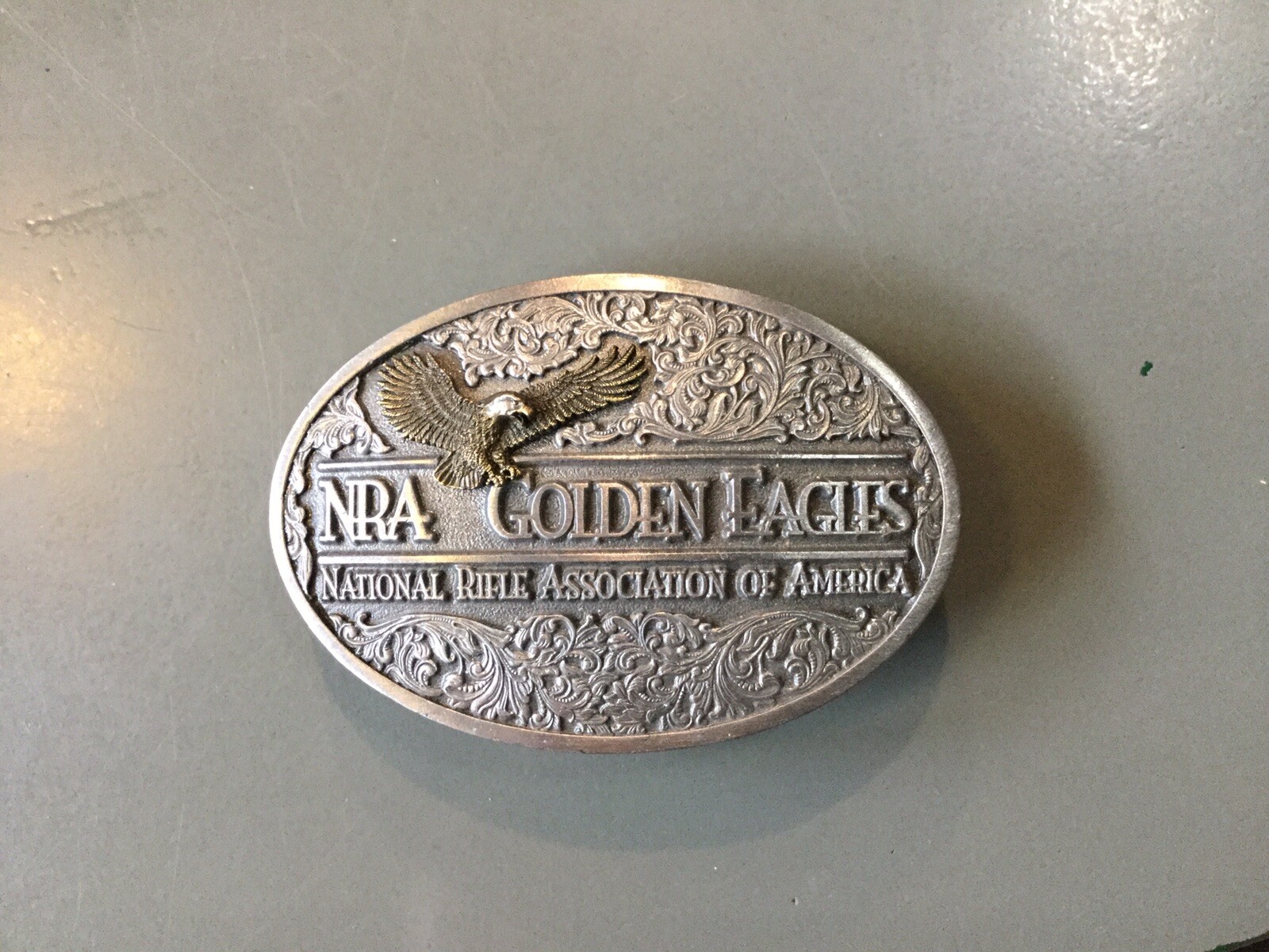 nra golden eagle belt buckle Gem