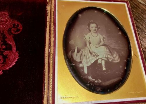 Rare HALF PLATE Daguerreotype of a Painting! By New York Photographer Prudhomme - Afbeelding 1 van 9