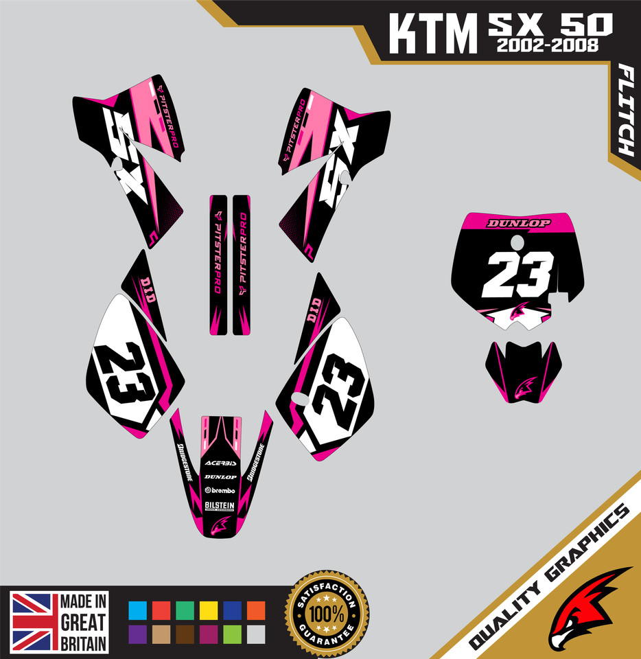 KTM SX50 50SX 2002 2008 Motocross Graphics MX Decals Kit Flitch