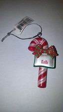 GANZ CANDY CANE PERSONALIZED CHRISTMAS ORNAMENT "KELLI"