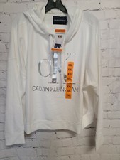 Calvin Klein Jeans Womens Monogram Logo Tie Dye Block Crop SOFT Hoodie - NWT