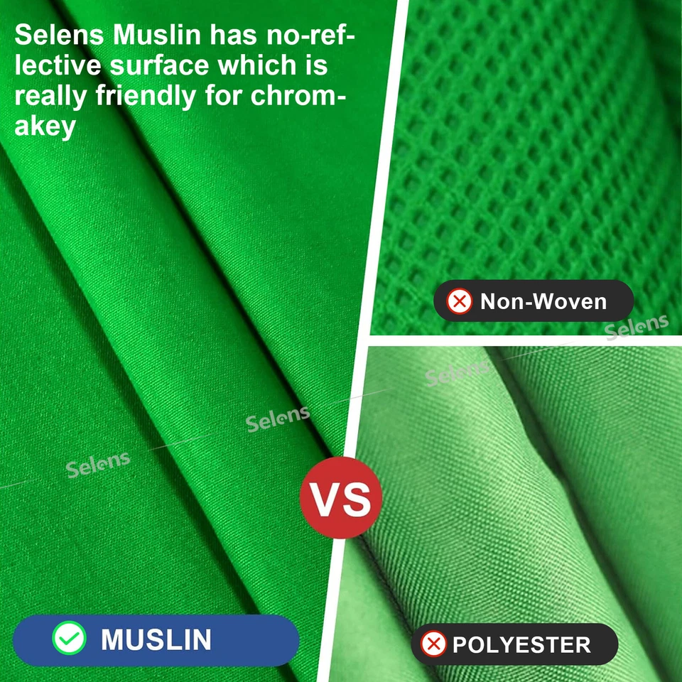 10FT 20FT Muslin Photo Backdrop Screen Photography Cotton Background Studio - Image 3 of 4