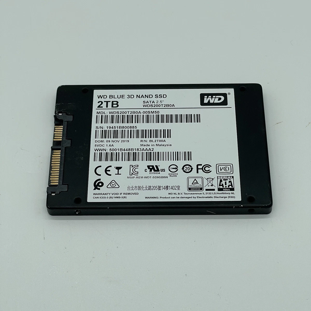 WD BLUE 2TB 3D NAND 2.5