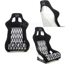 Nrg Fixed Back Bucket Racing Seat Frp-302-yaba Vegan Suede Black White Large Nrg Fixed Back Bucket Racing Seat Frp-302-yaba Vegan Suede Black White Large