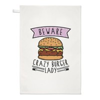 Beware VerrüCkte Hamburger Damen Geschirrtuch SpüLlappen Fast Food Lustiger Witz