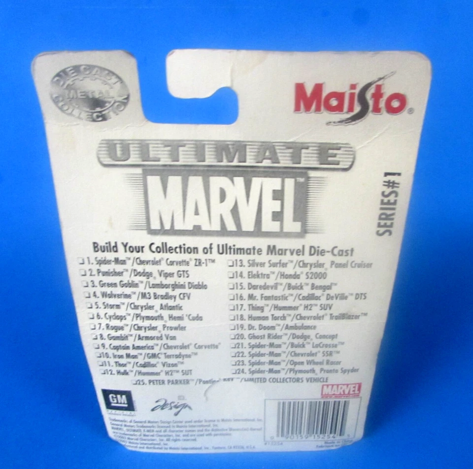 SPIDER - MAN CHEVROLET SSR MAISTO ULTIMATE MARVEL DIE-CAST SERIES 1 - NEW - Image 2 of 2