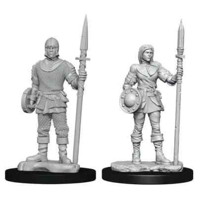 Town Guards 2 pack Deep Cuts D&D miniature Dungeons Dragons unpainted W4 militia