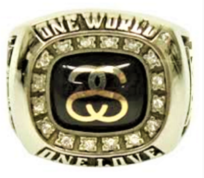 RARE! NEW STUSSY 25th Anniversary JOSTENS SS link logo designed on