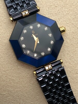 H STERN Watch SAFIRA Yellow Gold Stainless Bracelet Sapphire 16