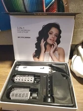 Hair Brush/Styler 3 in One Hot Air Brush & Styler- Dry Brush Style-3 Attachments