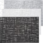 Tischset Platzdeckchen Platzset abwaschbar SCHWARZ/WEISS/SILBER Kunststoff