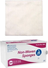 Dynarex Non Woven Gauze Sponges  4 x 4 - Non-Sterile- 4-ply - 200 Sponges-#3254