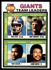 1979 Topps #188 Terry Jackson, George Martin, Doug Kotar Giants
