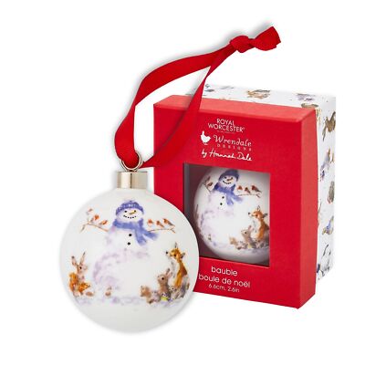 Royal Worcester Wrendale Designs Gathered Around Christmas Bauble (Snowman)