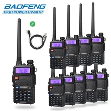 10x Baofeng *UV-5RTP* 2m/70cm Band VHF UHF 1/4/8W Ham Two-Way Radio + USB Cable