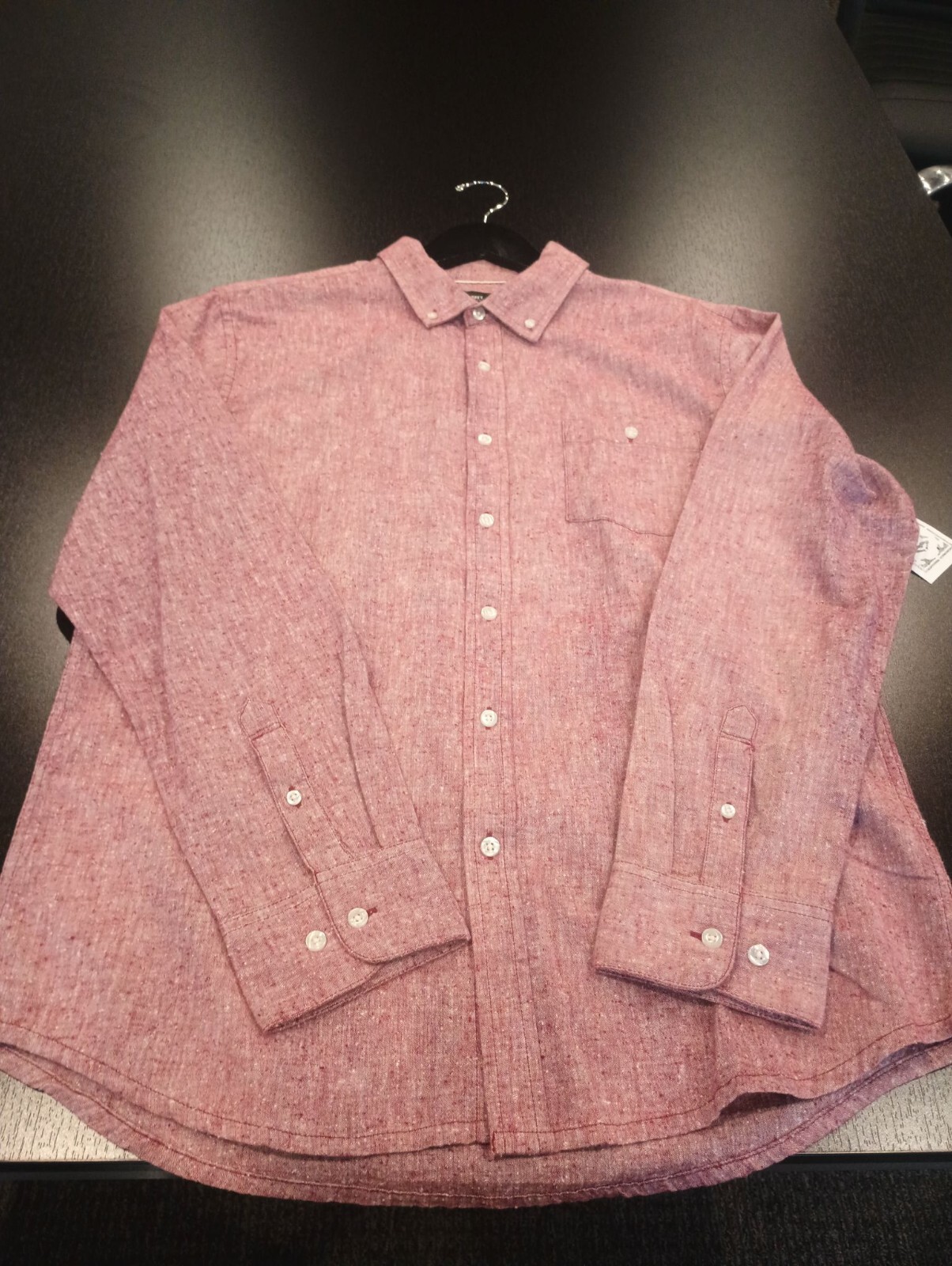 Тканая рубашка OBEY Holden LS на пуговицах, бордового цвета, большого размера